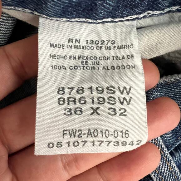 Rustler Classic Blue Denim Jeans Men’s 36x32 Straight Leg Medium Wash - Picture 9 of 11